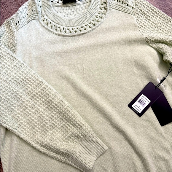 Cyrus • Light Green Crochet Trim Sweater - Picture 6 of 10